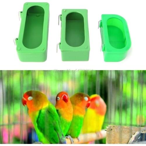 Green Food Water Plastic Bowl Cups Parrot Bird Pigeons Cage Cup Feeder Feeding Dropshipping