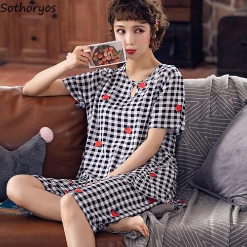 Pajama Sets Women Summer Knee-length 2XL Printed Homewear Ladies Pyjamas Holes Ruffles Elegant Sleepwear Simple Casual Chic New