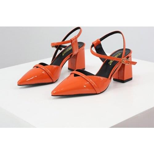 2019 Women Heel High Shoes Pumps Sandals Ladies Platform tine Toe T-tied Square Heel Wedding Dress Shoes zapatos de mujer