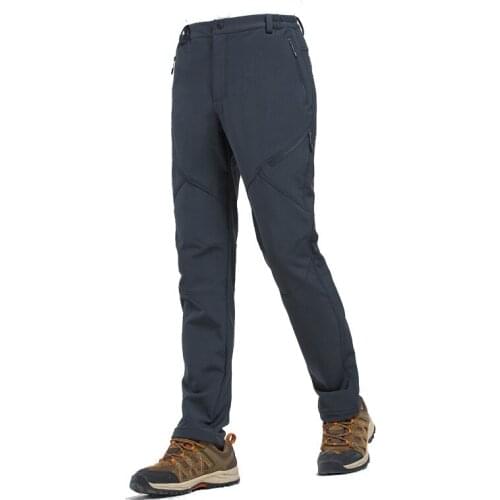 Winter Men Hunting Hiking Pants Climbing Camping Trekking Trousers Soft shell Fleece Warm Skiing Waterproof Windproof Pants