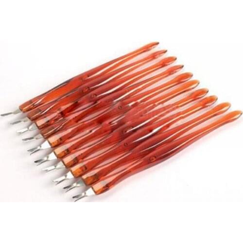 10pcs Stainless Steel Cuticle Pusher Nail Art Fork Manicure Tool For Trim Dead Skin Fork Nipper Pusher Trimmer Cuticle Remover