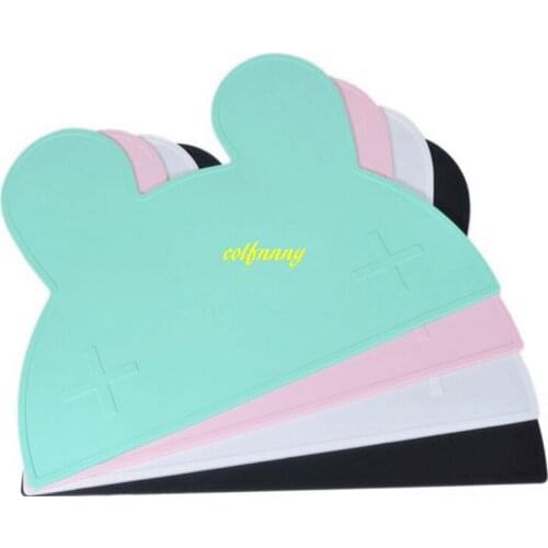 100pcs/lot Lovely Bear & Bunny Silicone Placemat Kids Baby Silicone mat Rabbit Pad Heat Resistant Tableware Mat Table Decor