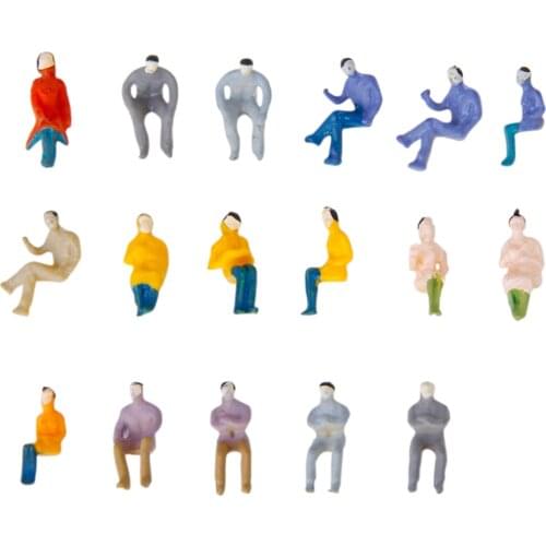 100pcs Painted Model Train Seated People Passengers Figures 1/100 TT Scale