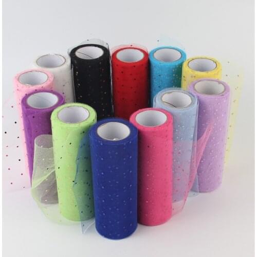 15cm*10Y Sequins Soft Nylon Glitter Tulle Roll for Wedding Decoration Party DIY TUTU Skirt Baby Shower Mesh Organza Spool