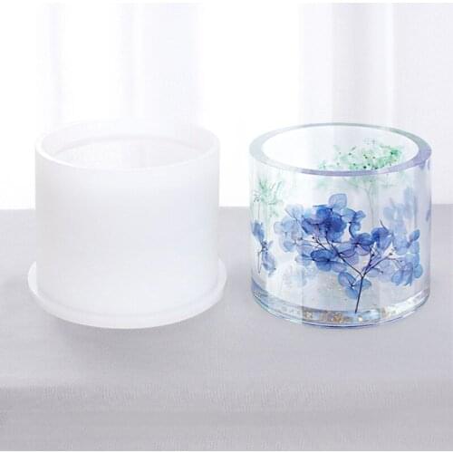 15cm Round Shape Concrete Flowerpot Silicone Molds Epoxy Resin Pot Cement Mould DIY Handmade Making Craft