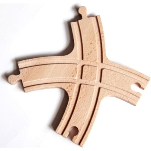 P129 Wooden Mass Tracks Accessories, Double Curved Track, Compatible with Wooden Train Tracks, Childrens Gift