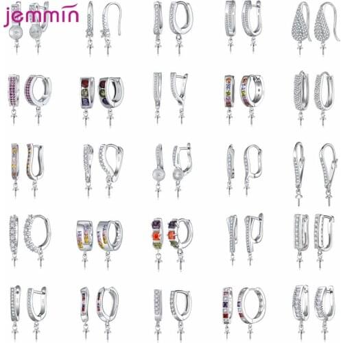 Hot DIY Earrings Accessories Supplies 925 Sterling Silver Color Fastenings Earring Hooks For Women Tassel Pearls Earrings Making