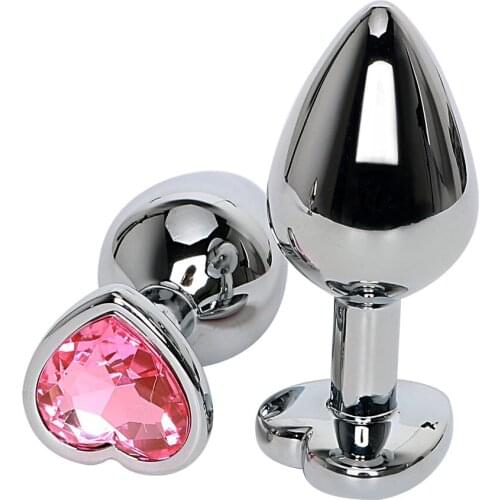 Anal Plug Heart Shaped Prostate Massager Sex Toys For Woman Men Gay Butt Plug Metal Stainless Steel Crystal Jewelry
