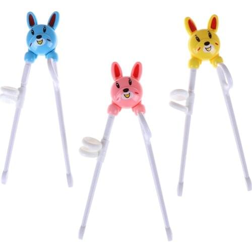 Kids Training Helper Cartoon Portable Children Tableware Learning Training Chopsticks Plastic Baby Enlightenment Chopsticks