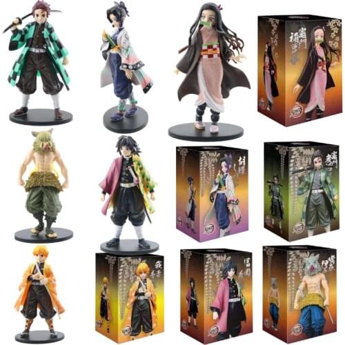 Anime figure Demon Slayer Figure Kamado Tanjirou Nezuko Action Figures PVC Model Toys Zenitsu Figurine Inosuke Kimetsu No Yaiba