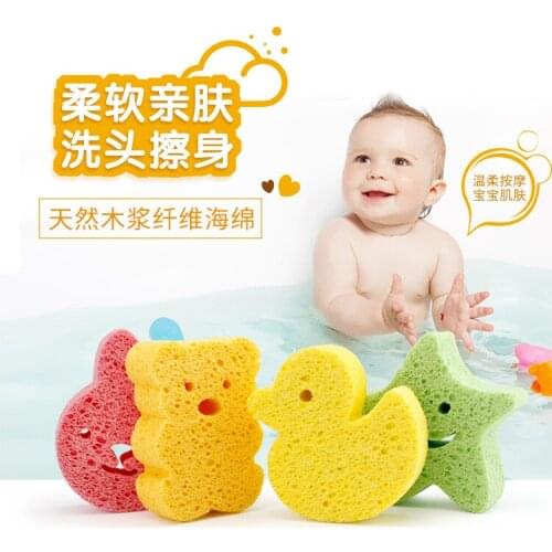 New Style Baby Bath Sponge Infant Shower Cotton Scrub Body Bath Brushes Spa Sponge Cleaning Soft For Baby