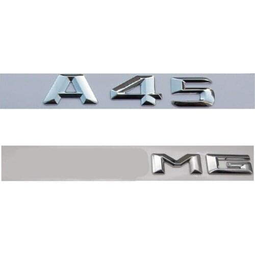 Chrome Number Letters Words Trunk Badge Emblems Badges for Mercedes A45 for AMG