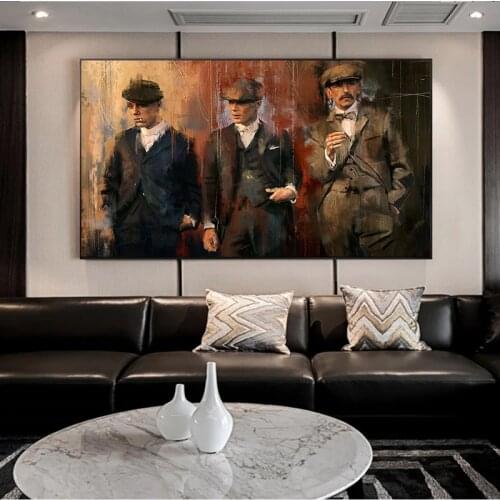 Peaky blinders Graffiti Art Paintings Print on Canvas Art Posters And Prints Portrait of Tommy Shelby Art Pictures Home Decor