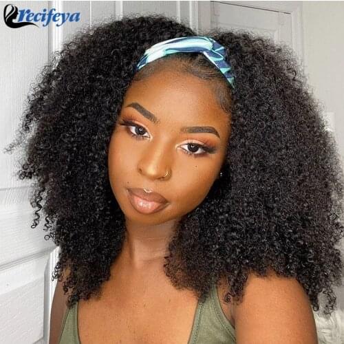 Kinky Curly Headband Wig Curly Human Hair Wigs For Women Brazilian Deep Curly Headband Wig 100% Remy Kinky Curly Human Hair Wigs