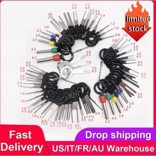 59Pcs Car Terminal Removal Kit Pin Extractor Puller Wire Terminal Wiring Crimp Connector Repair Professional Tools Accessories