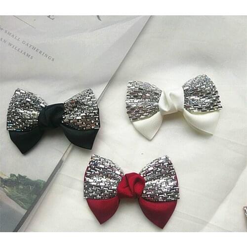Summer new rhinestone shoes flower double thread with special-shaped diamond Joker shoes bow accessories
