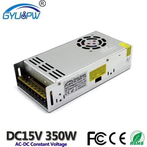 Power Supply DC15V 23.3A 350W Switching Power Source Transformer 110V 220V AC to DC15v Led Driver For Led Module sign Light CCTV