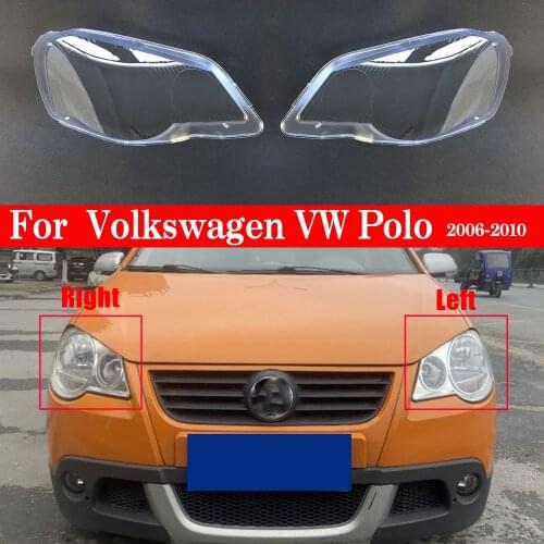 Car Headlamp Lens Auto Shell Cover For Volkswagen VW Polo 2006 2007 2008 2009 2010 Transparent Car Headlight Lens Lampshade