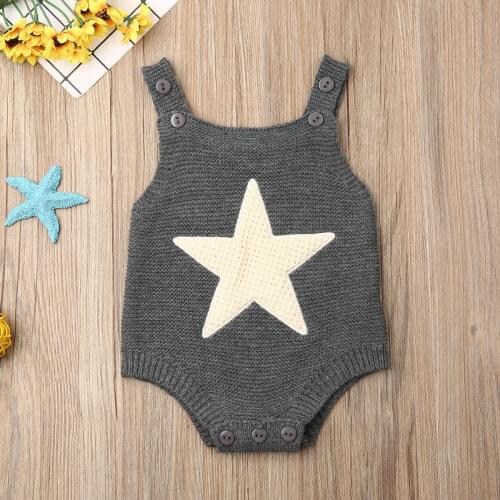 Pudcoco Newborn Baby Boy Girl Clothes Solid Color Print Sleeveless Romper Jumpsuit One-Piece Outfit Knitted Cotton Clothes