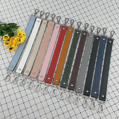 42cm Replacement Handbag Strap Fashion Serpentine Short Purse Strap Solid Color Handles For The Bag Bag Strap With Metal Buckle