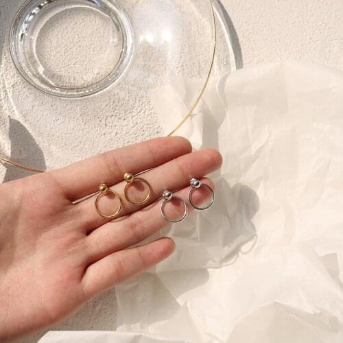 Stud Earrings Circle Peas For Women Geometric Simple Korea Fashion Charms Hot Punk New Student Girlfriends Gift Jewelry BOYULIGE