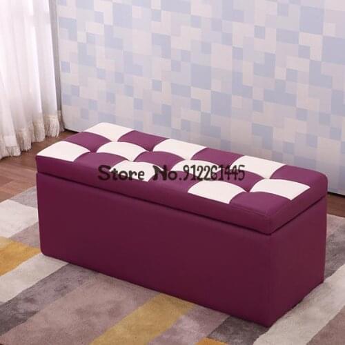 Clothing store net red sofa stool rectangular door changing shoes storage fitting room stool adult stool box