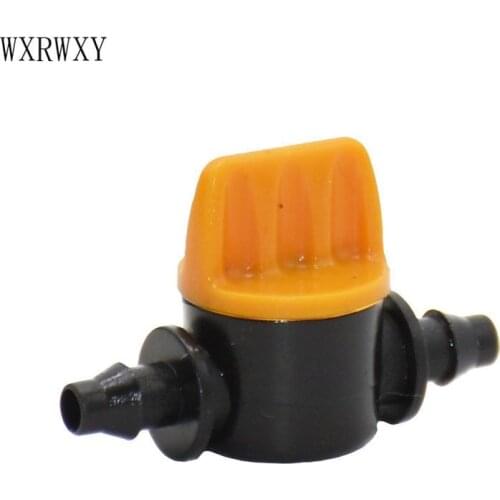 Drip irrigation hose Miniature valve 4/7mm barb irrigation valve 1/4 faucet Waterstop Connectors cranes adjustable switch 50pcs