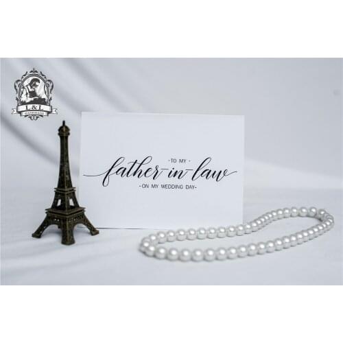 C4-Wedding Card - to my father in low/mother in low - Sweet Love Note On Our Wedding Day - Anniversary or Valentine Thank You