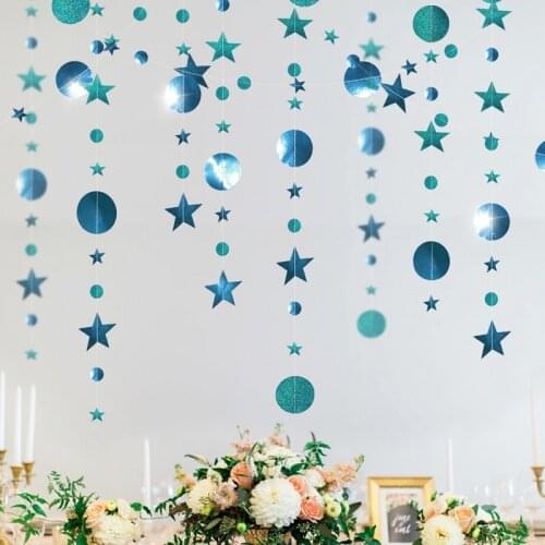 Wedding Decoration 4M Star Round Paper Garlands Bridal Shower Team Bride To Be Baby Shower Birthday DIY Bachelorette Party Decor