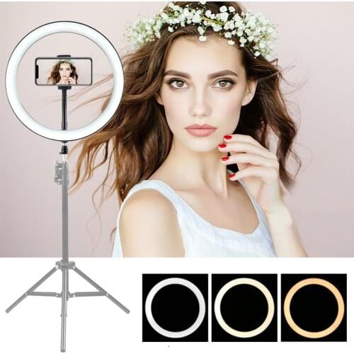 LED Light RGB Studio Photo Dimmable Lamp For Youtube Phone Holder Selfie Phone Video Photography Lighting Camera Selfie Ring HOT
