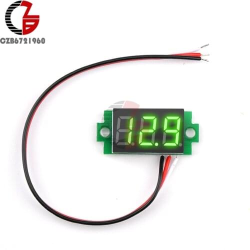 0.36" inch LED Digital Voltmeter 0-99.9V 2/3 Wires 3 Digit Car Motorcycle Voltage Meter 3.3V 5V 12V 24V 48V Volt Tester Detector