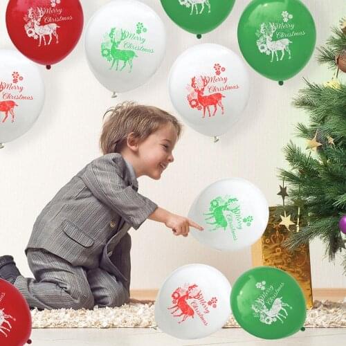 10pcs Merry Christmas Elk Latex Balloon Red Green Balloons For Kids Birthday Gift Christmas Party Home Decoration Supplies