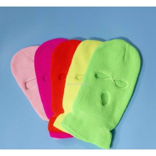 High Quality 3 Hole Balaclava Knit Hat Full Face Cover Mask Army Tactical CS Winter Ski Cycling Mask Beanie Hat Warm Face Mask