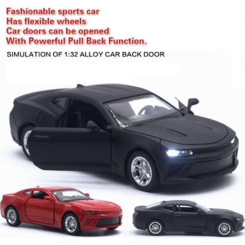1pc 1:32 Metal Fashionable sports Scale Car Model For The Camaro Collection Alloy Model Pull Back Toys Car - Matte Black