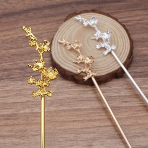 10 Pieces/Lot 47mm Alloy Branch Palace Hair Forks Hair Sticks Tiara Diy Bridal Wedding Hair Accessories Jewelry
