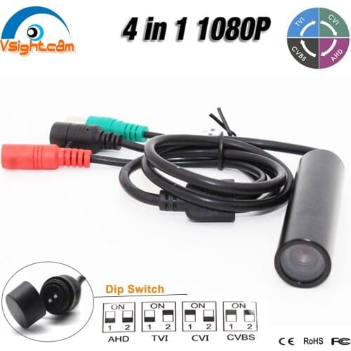 Hot sale 1080P HD 3.6mm Lens 4 in1 switch AHD/CVI/TVI/CVBS MINI Bullet Camera CCTV analog Camera For Industry &Helmet Security