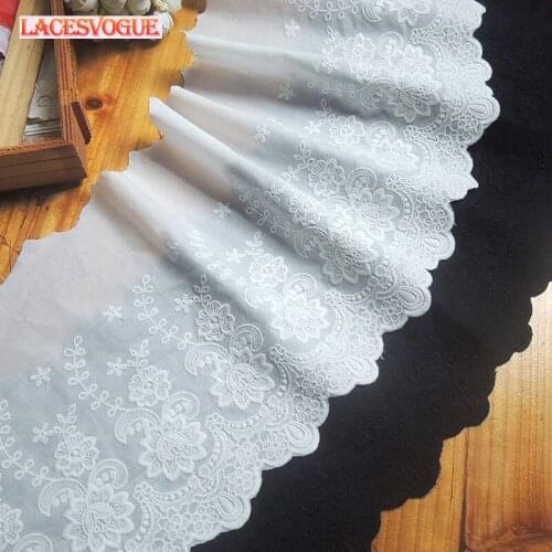 19yards 22cm Embroidery cotton Lace ribbon Handmade DIY material Garment needlework sewing accessories Clothing edge fabric 122