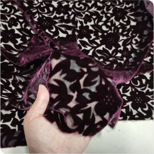 Hollow-out Mulberry Silk Bottom Cotton Velvet Dress Shirt Shawl Ткань Clothing Fabric
