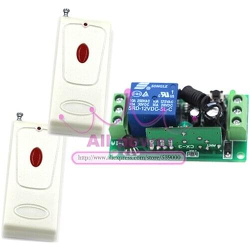 DC12V 1CH RF Wireless Remote Control Switch System 1Receiver&2Transmitter M4/ T4/ L4 adusted Learning Code Gateway Access System
