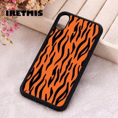 Iretmis 5 5S SE 2020 Phone Cover Cases for iPhone 6 6S 7 8 Plus X Xs Max XR 11 12 MINI Pro Rubber Silicone Tiger Skin Print