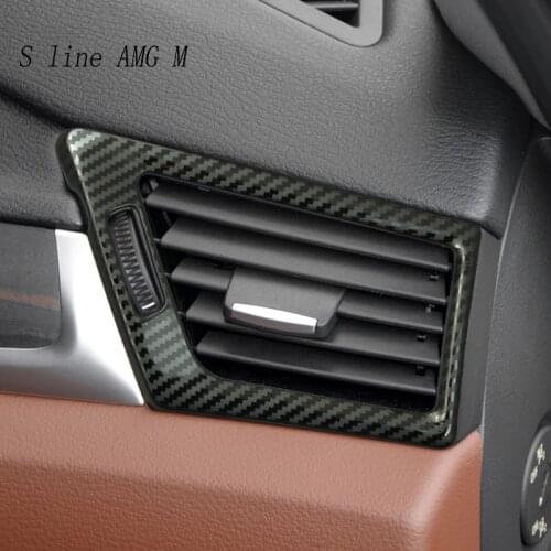 For BMW X1 E84 Carbon Fiber Side Air Conditioner Outlet Decorative Frame Cover Trim Stickers Car Styling Interior Accessories