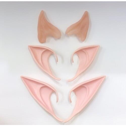 Fairy Pixie Elf Ears Cosplay Soft Pointed Ears Tips Anime Party Dress Up Costume Masquerade Accessories Halloween Vampire Ears