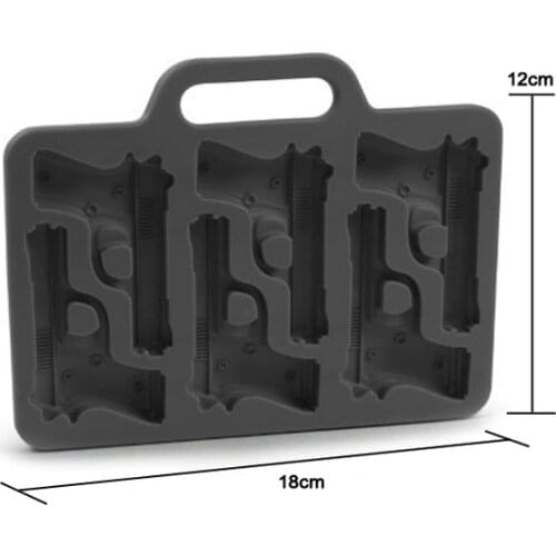 Gun Shaped Ice Cube Maker Mold Plastic Large Ice Cream Tub Set Tools Ice Cube Tray Mould for Party Drink Whiskey Bar Accessories