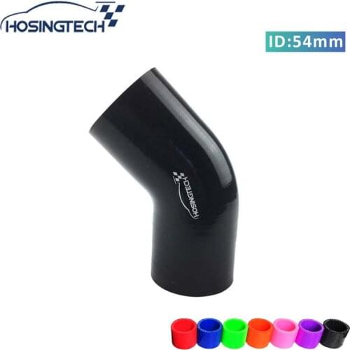 HOSINGTECH-quality warranty 54mm 2.125" black 45 degree silicone elbow turbo intercooler hose