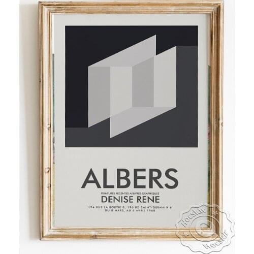 Josef Albers Exhibition Abstract Art Museum Poster, Formulation Articulation Portfolio Prints, Folder Image Modern Wall Picture