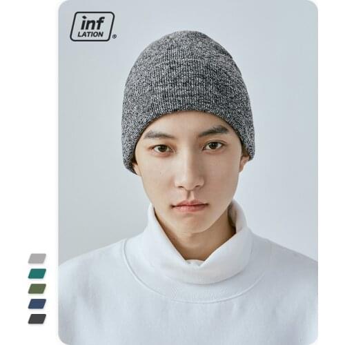 INFLATION Knitted Beanie Winter Skull Cap Elastic Hats Unisex Beanie 278CI2020