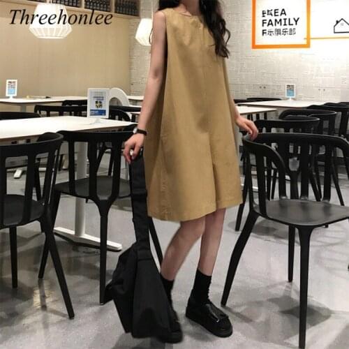 Korean Chic Rompers Women Oversized Harajuku Solid Trendy Sleeveless Cargo Retro O-Neck Preppy Casual Female Playsuits