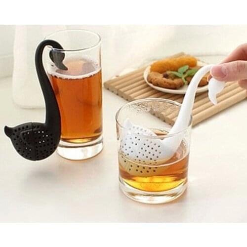Creative design swan Food-grade Silicone tea cup pot infuser filter loose Leaf strainers portable herbal spice diffuser tools