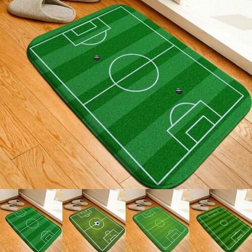 A very creative rectangular non-slip entrance door mat bedroom world cup football field ground mat decoration for football lover