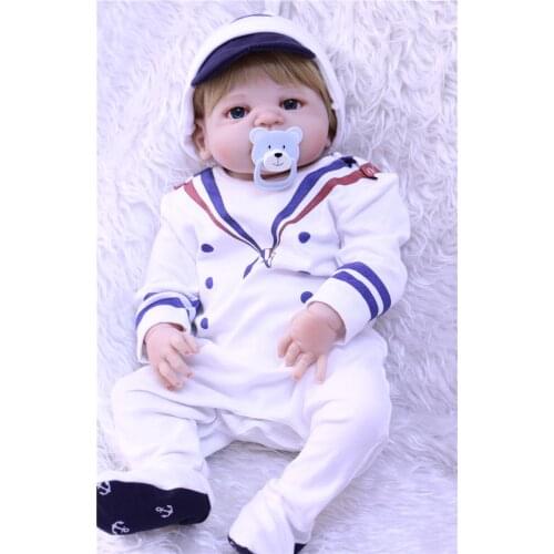Reborn baby dolls for sale 22inch full silicone reborn dolls creative children gift play hosue toys navy clothing bebes bonecas